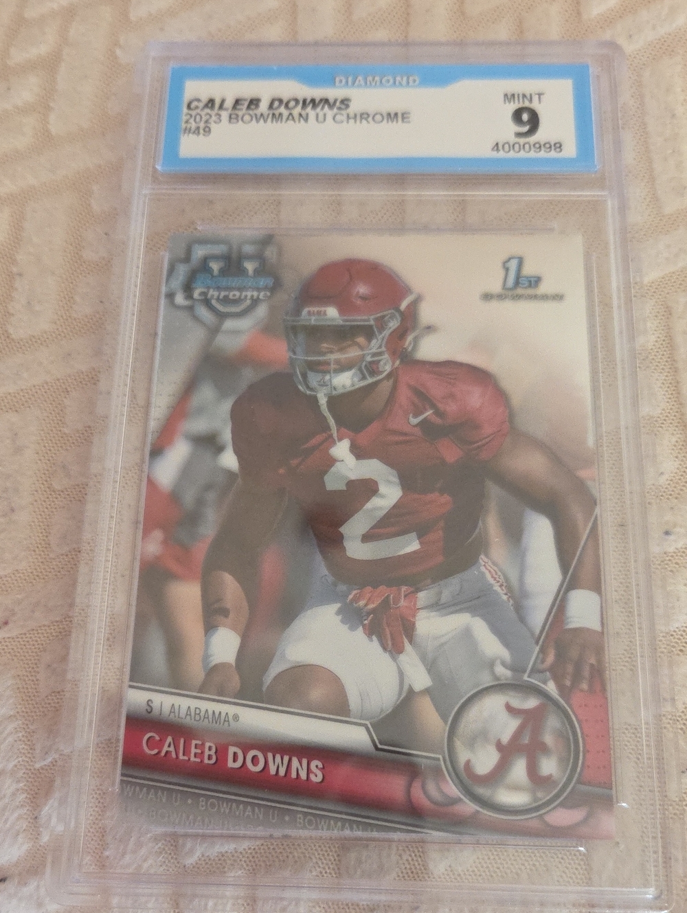 2023 CALEB DOWNS BOWMAN U CHROME MINT 9 RC